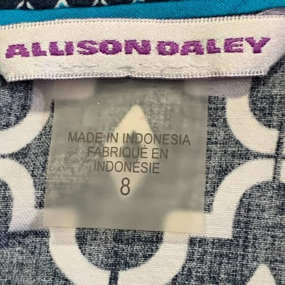 Allison Daley Women's Button Front Shirt Contrast Trim Sz 8 #3D - Picture 7 of 8